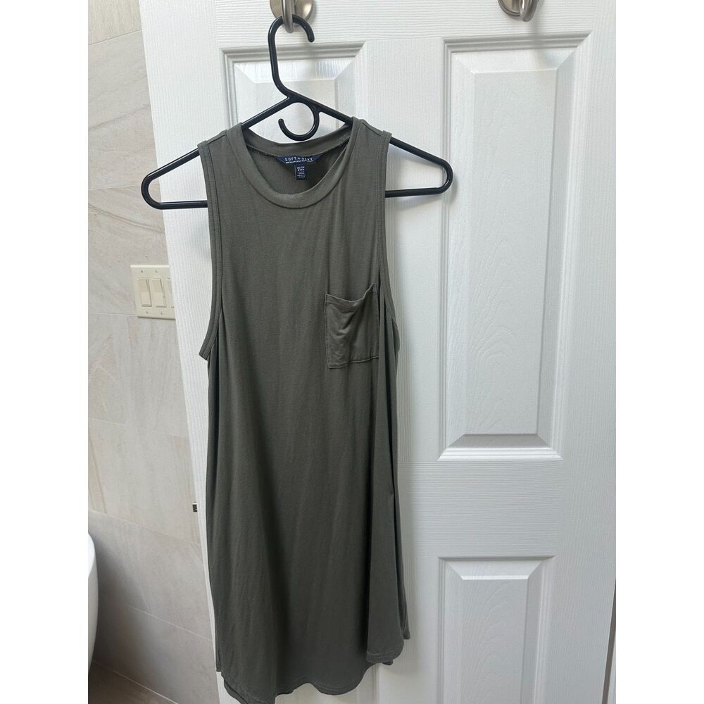 American Eagle Soft & Sexy High Neck Tank Dress Olive Green XS